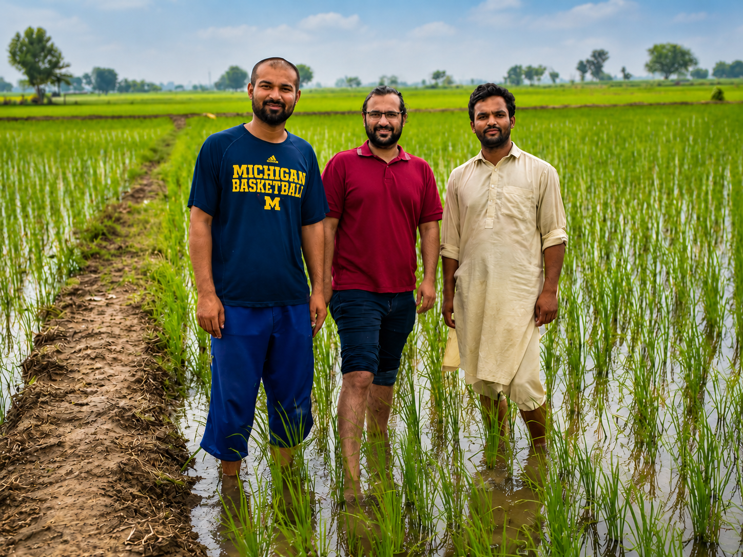 Rice field trial in Punjab