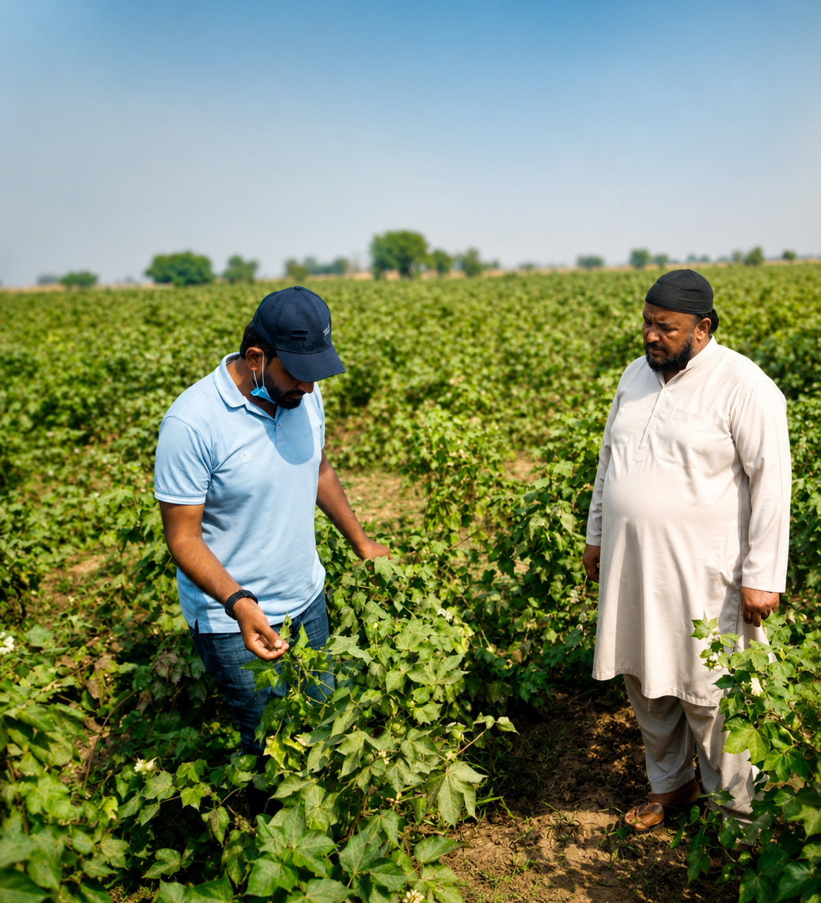 Cotton field trial in Bahawalpur District